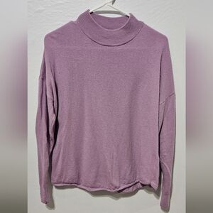 Madewell Medium Ashbury Mock Neck Sweater Knit Lavender Long Sleeve B14